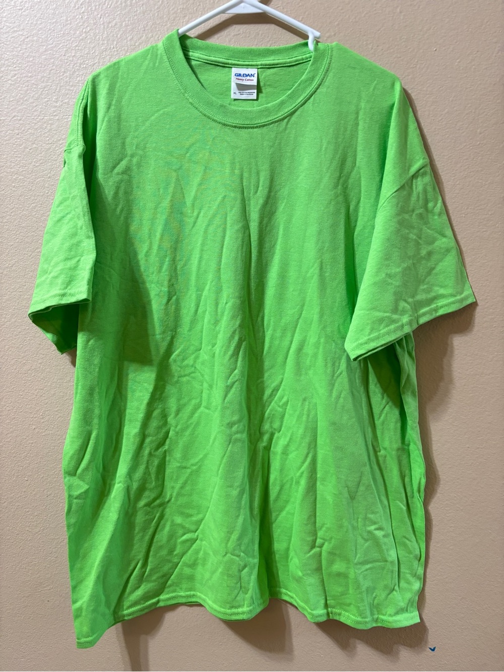 Gildan Heavy Cotton T-Shirt Mens XL Green Solid Crew Neck Short Sleeve Preshrunk